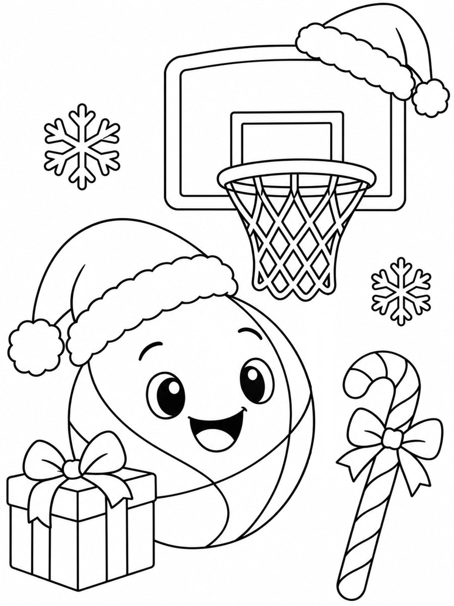 Coloriage basket-ball Noël