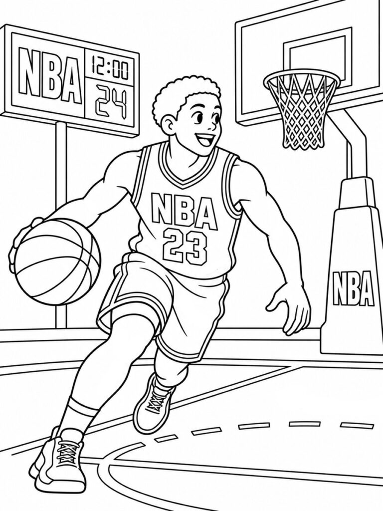 Coloriage basket NBA