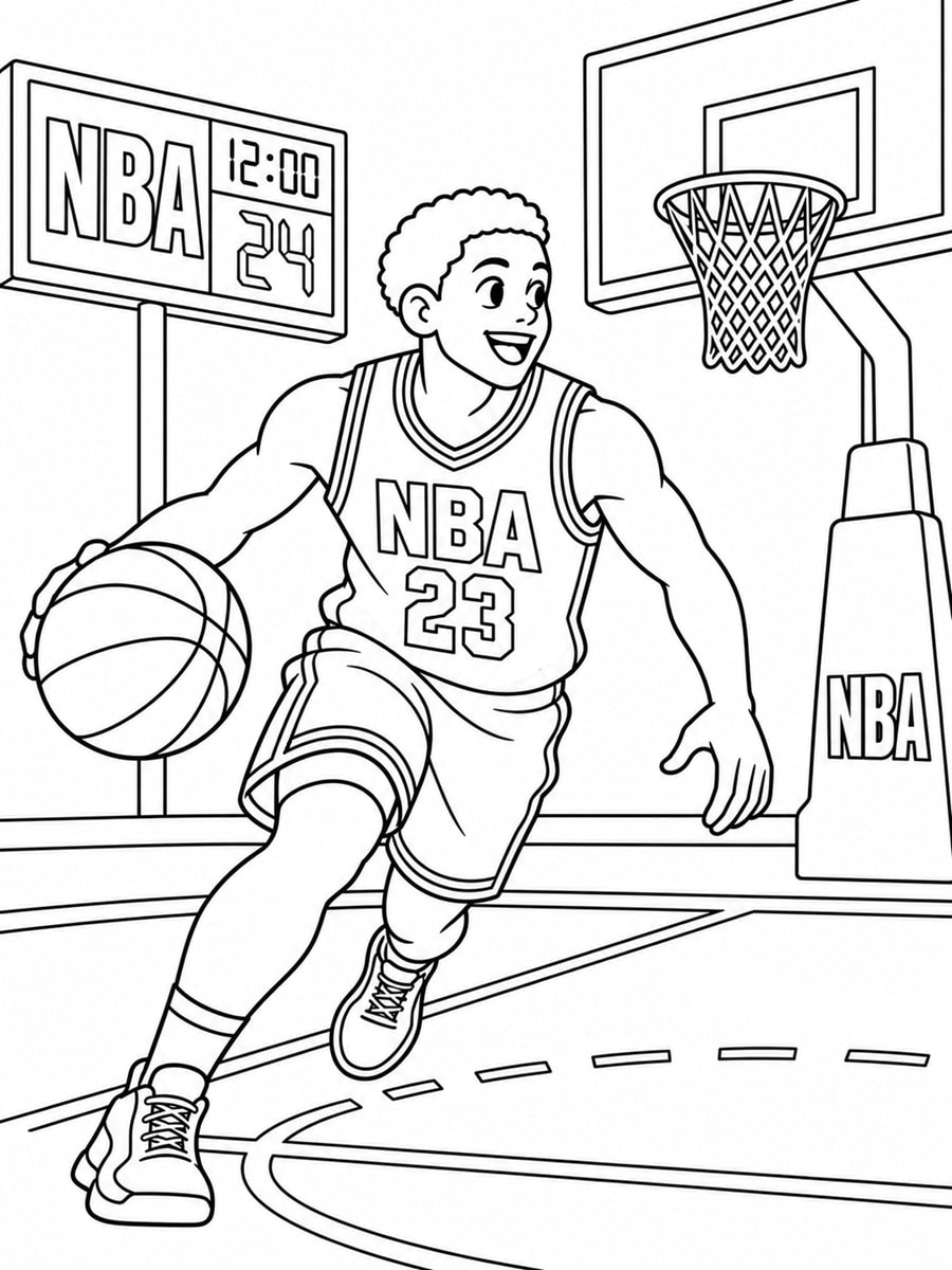 Coloriage basket NBA