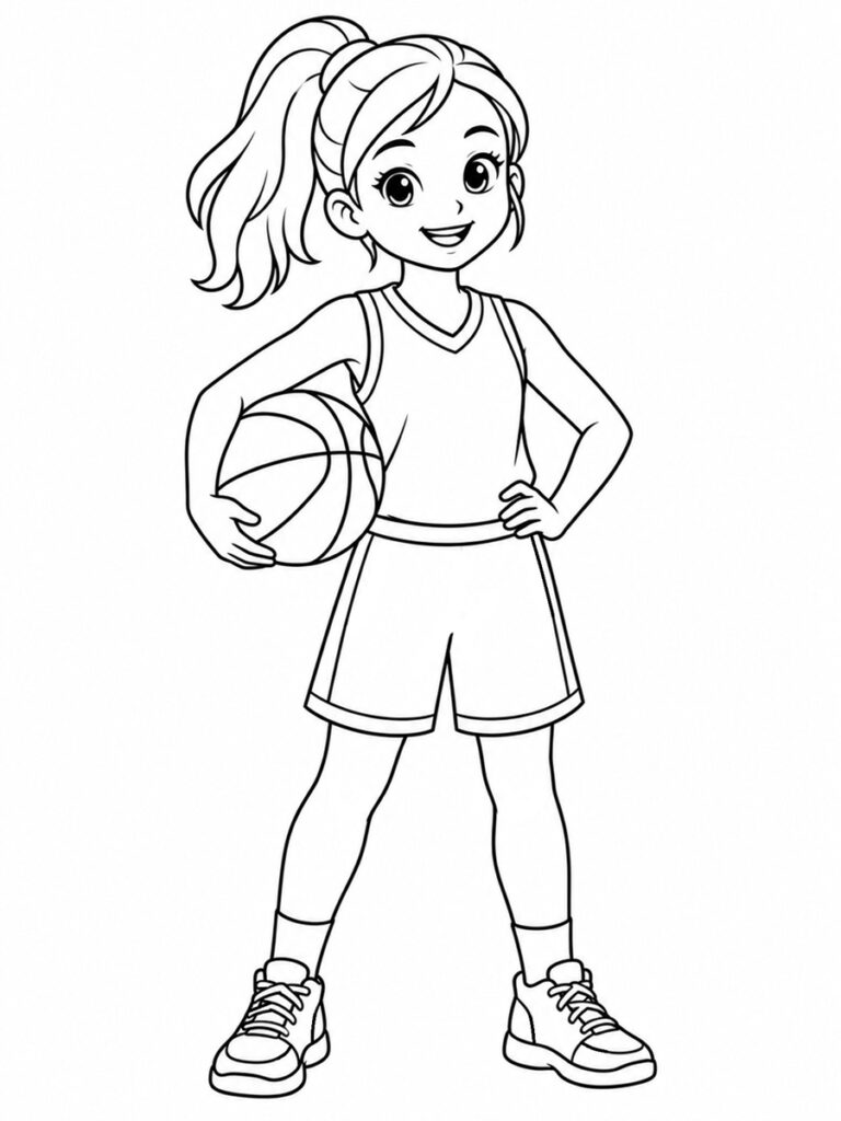 Coloriage basketteuse