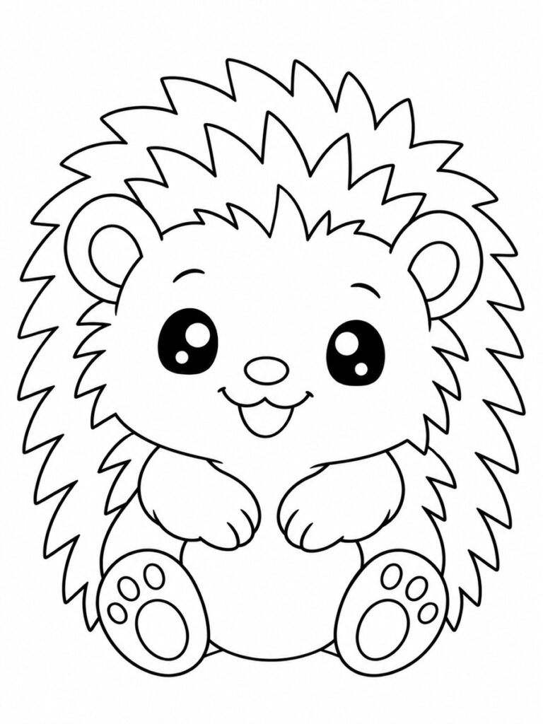 Bébé hérisson Coloriage bébé hérisson