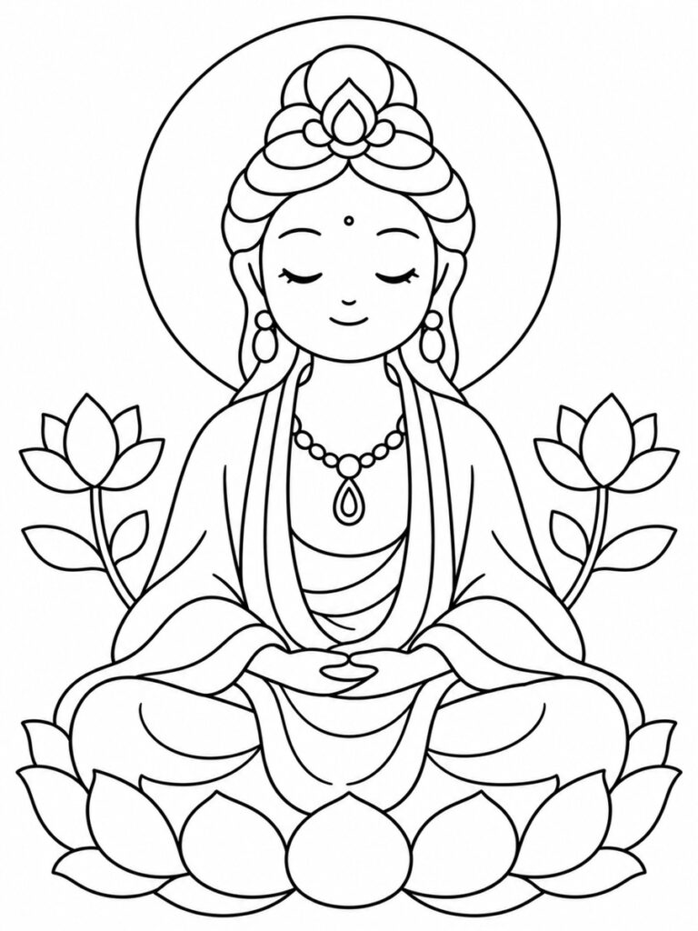 Bouddha femme Coloriage Bouddha femme
