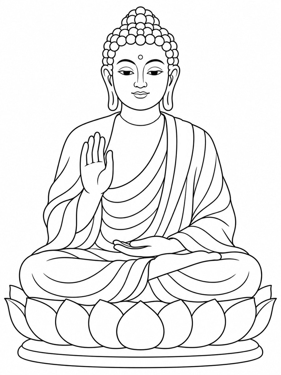 Coloriage Bouddha réaliste