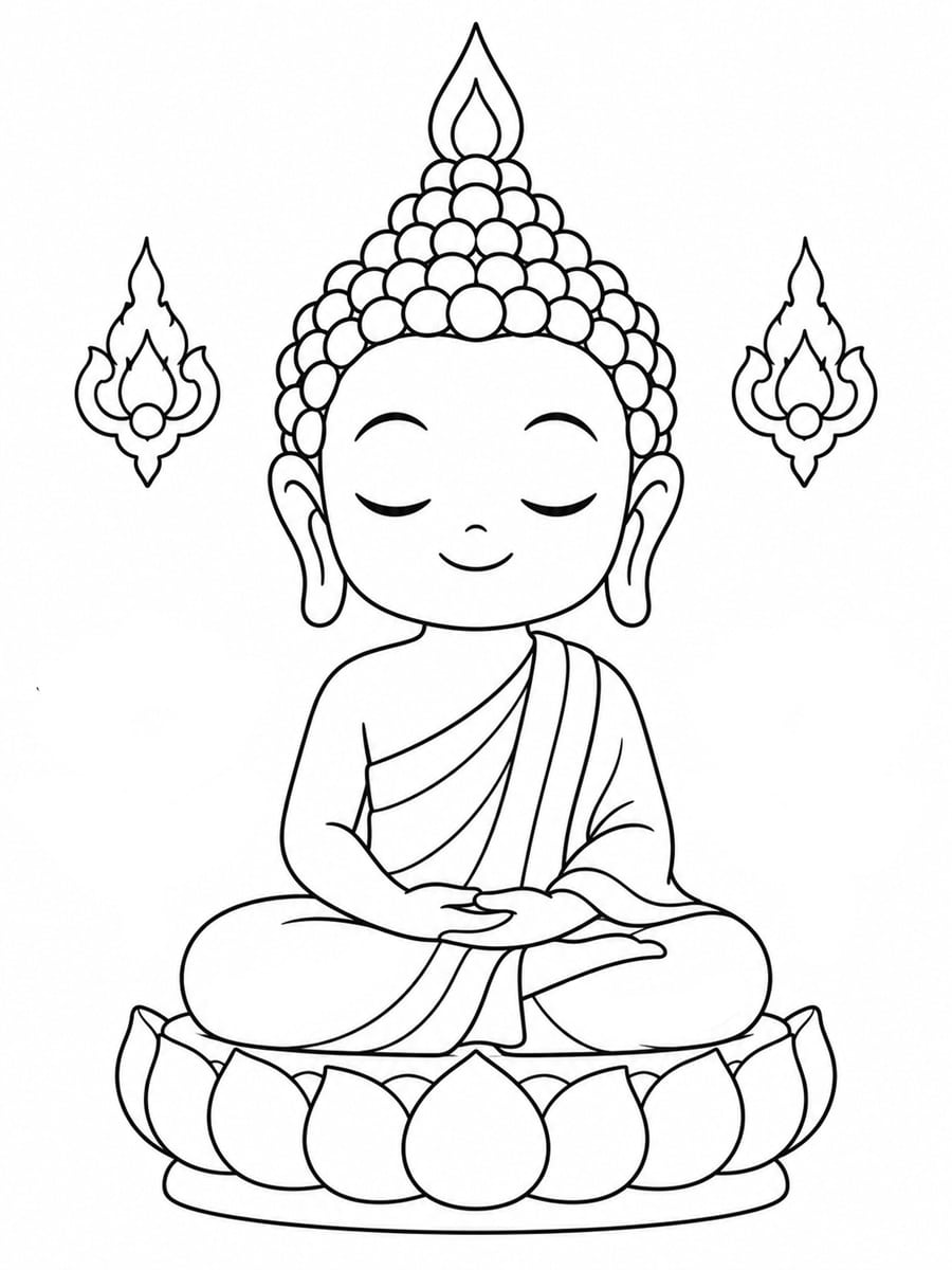 Coloriage Bouddha thaïlandais