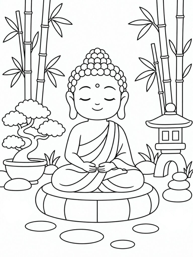 Bouddha zen Coloriage Bouddha zen