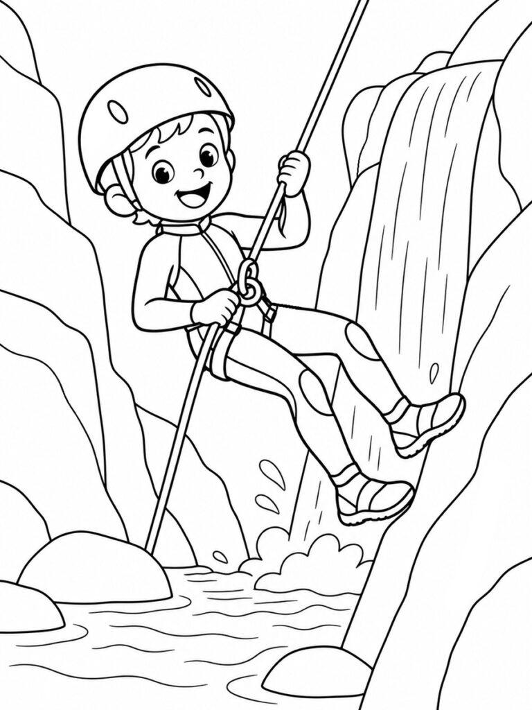Canyoning Coloriage canyoning