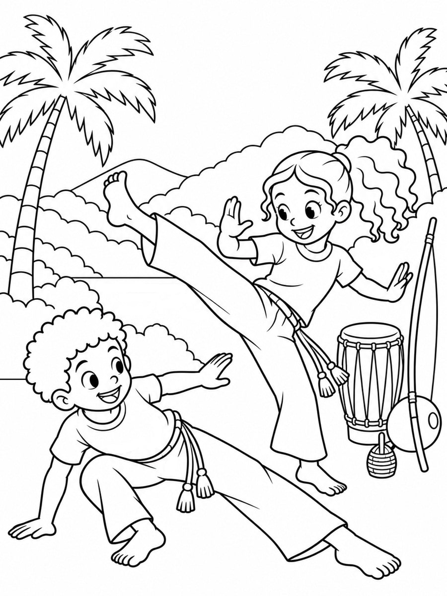 Coloriage capoeira