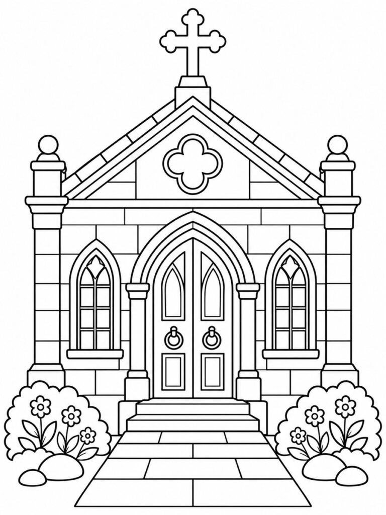 Chapelle funéraire Coloriage chapelle funéraire