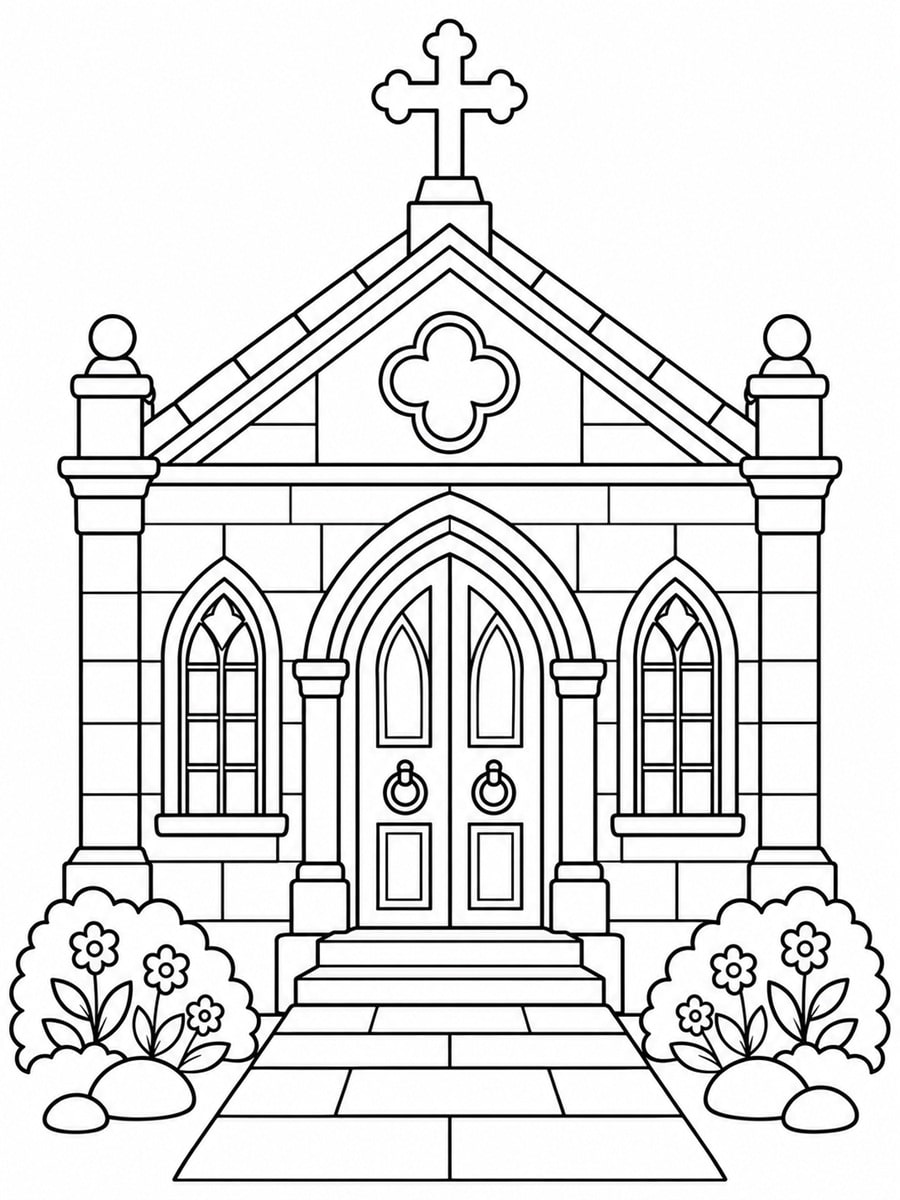 Coloriage chapelle funéraire