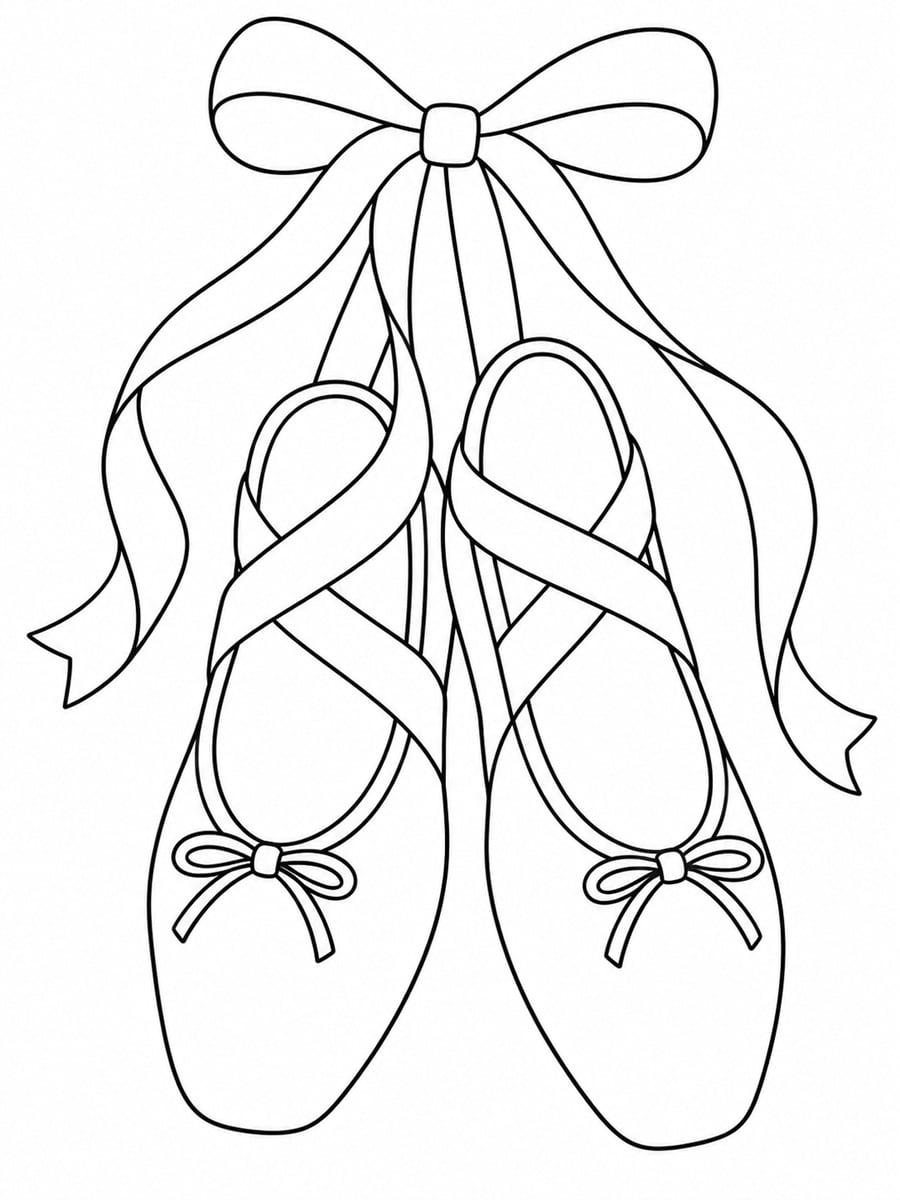 Coloriage chaussons de danse classique