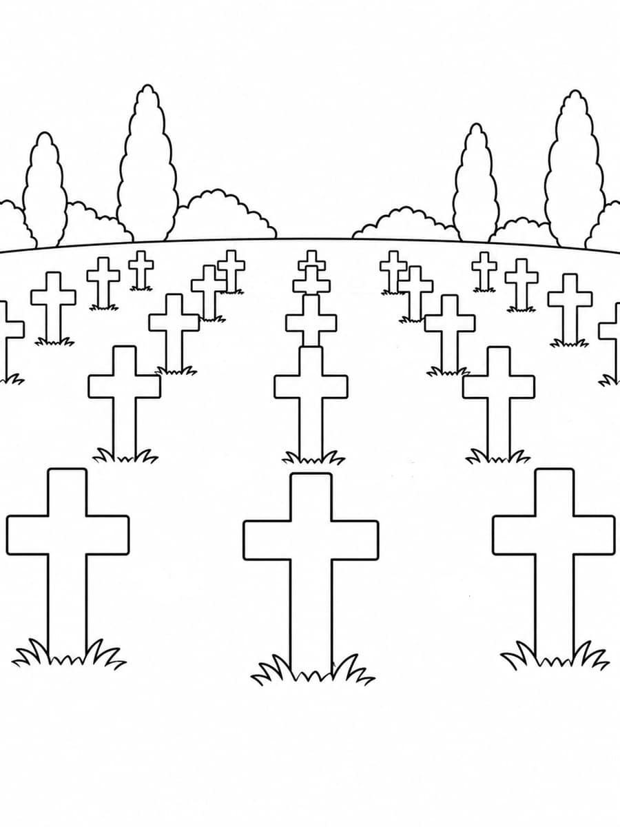 Coloriage cimetière militaire