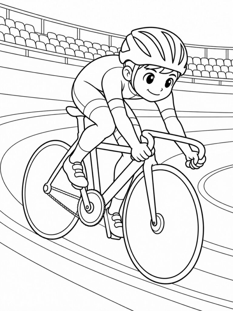 Cyclisme sur piste Coloriage cyclisme sur piste