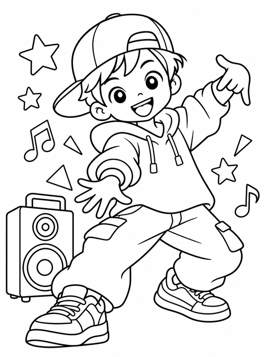 Coloriage danse hip-hop