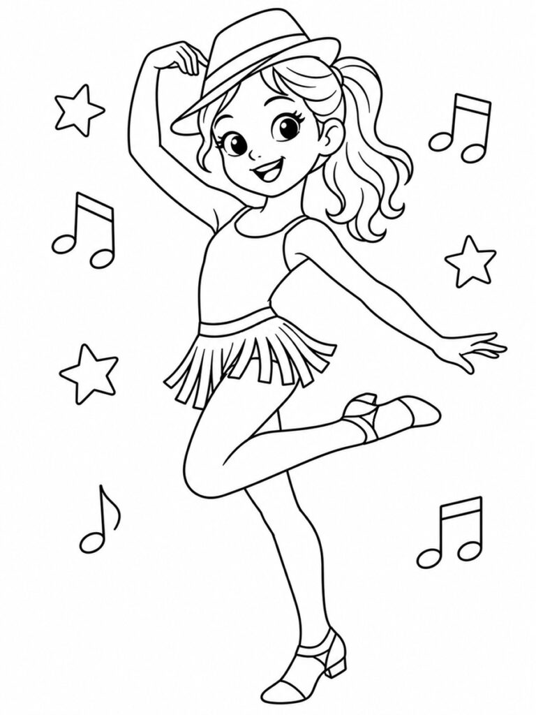 Danse jazz Coloriage danse jazz