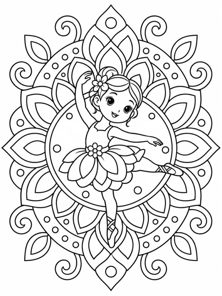 Coloriage danse mandala