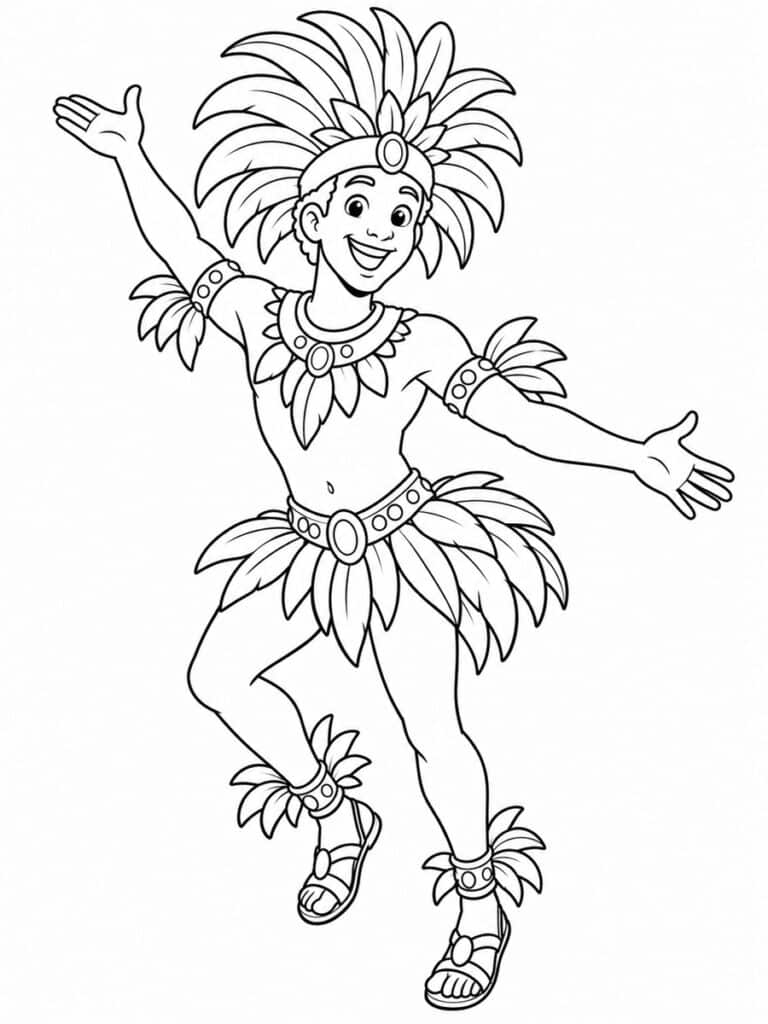 Danseur brésilien Coloriage danseur brésilien