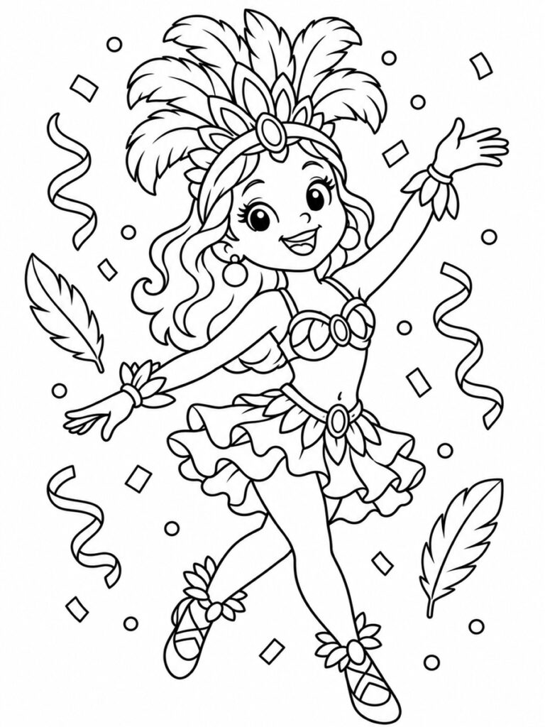 Coloriage danseuse de carnaval
