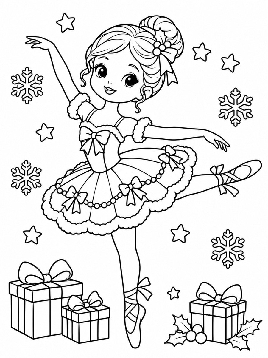 Coloriage danseuse Noël