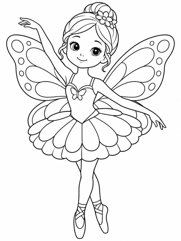 Danseuse papillon Coloriage danseuse papillon