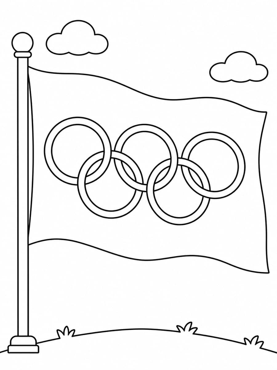 Coloriage drapeau des Jeux olympiques