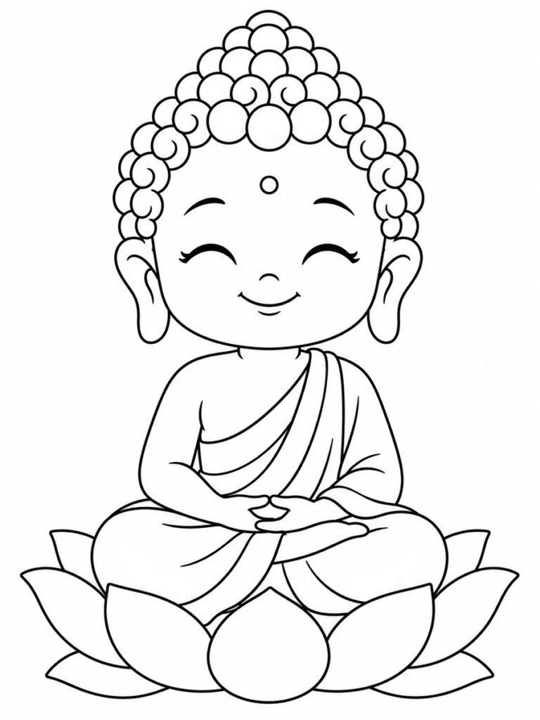 Enfant Bouddha Coloriage enfant Bouddha
