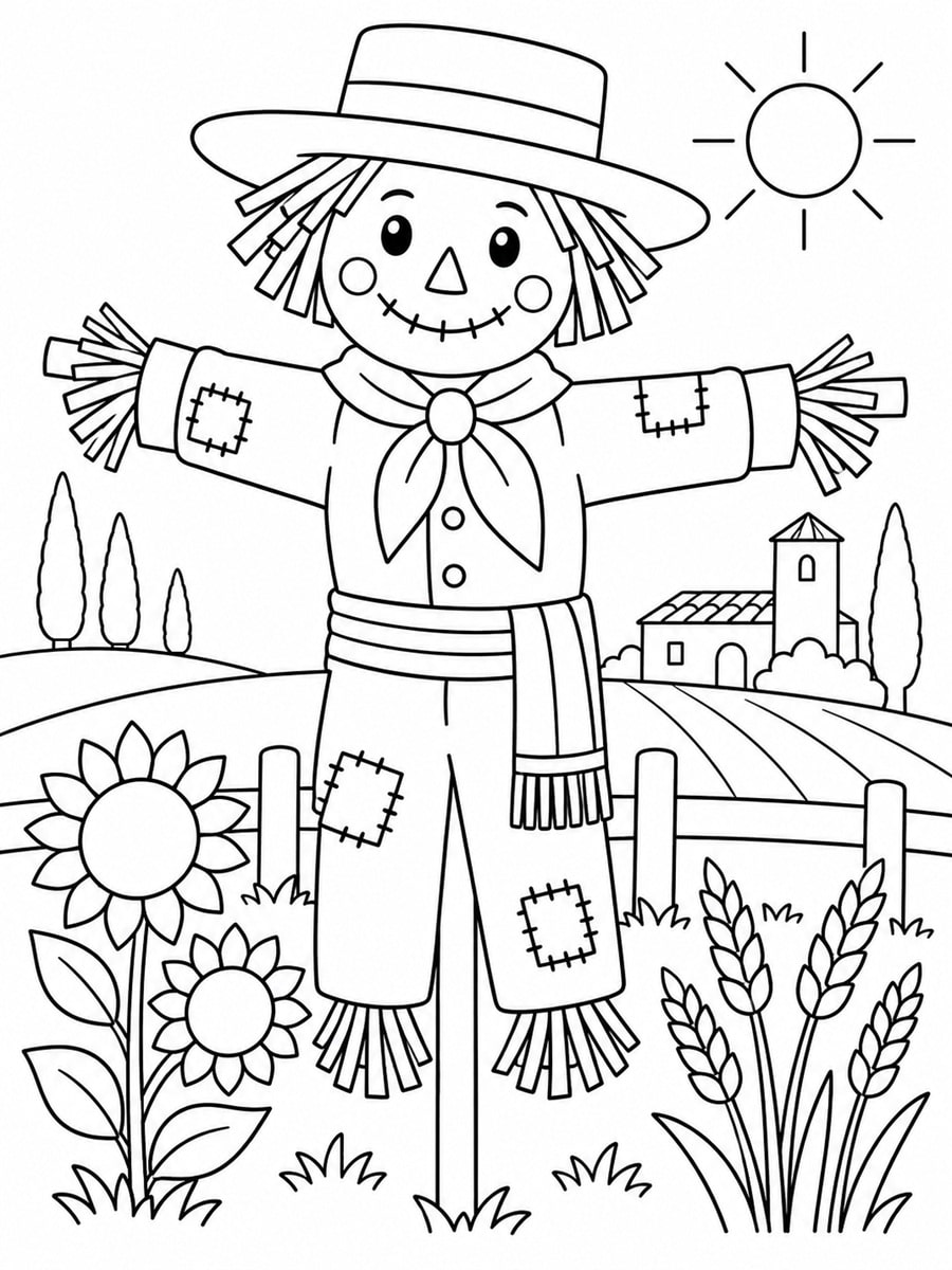 Coloriage épouvantail espagnol