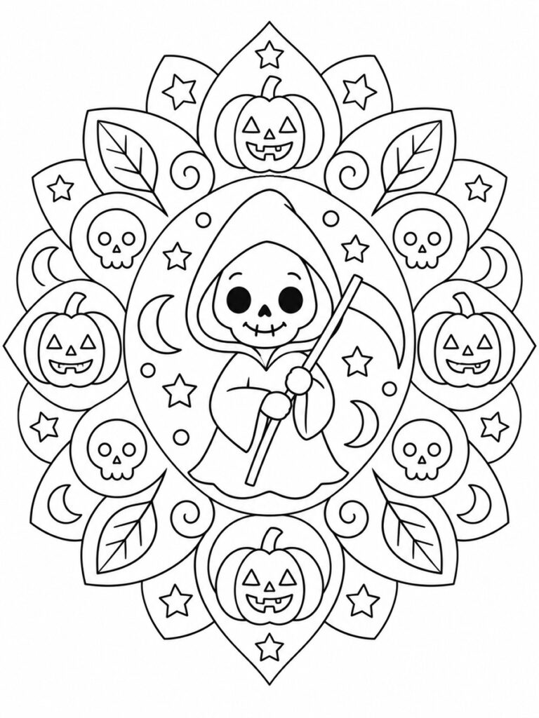 Faucheuse mandala Coloriage Faucheuse mandala