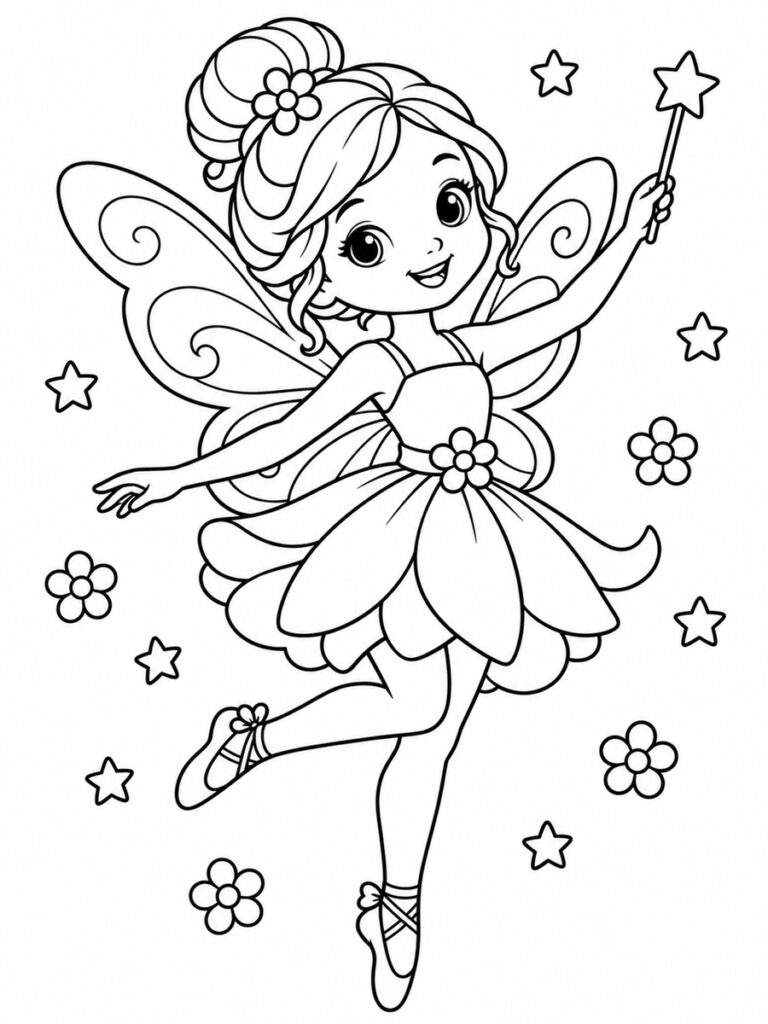 Fée danseuse Coloriage fée danseuse