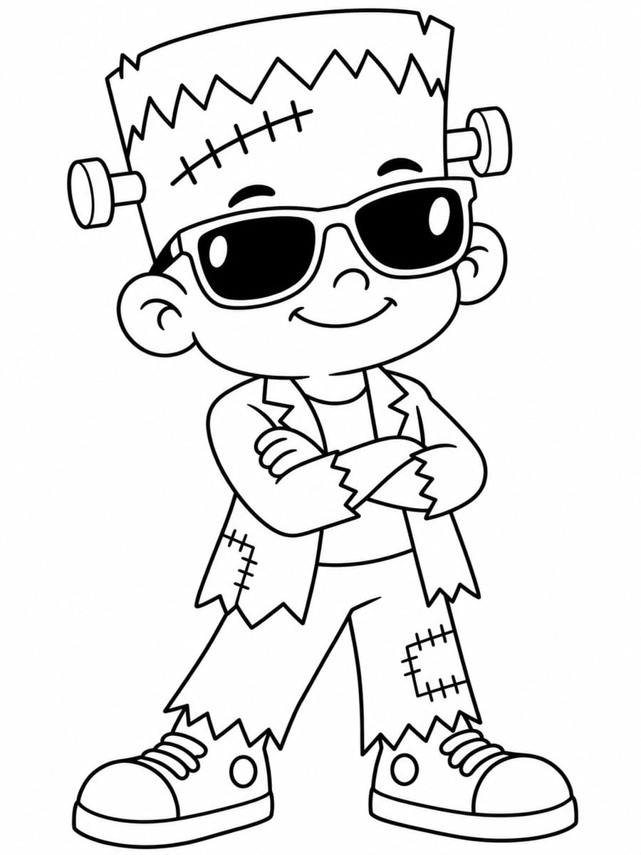 Coloriage Frankenstein stylé