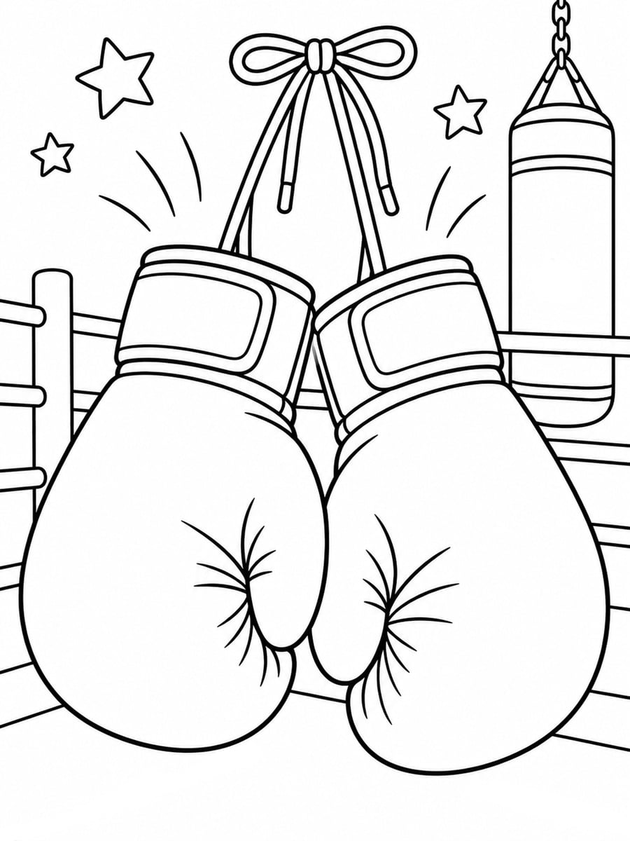 Coloriage gants de boxe