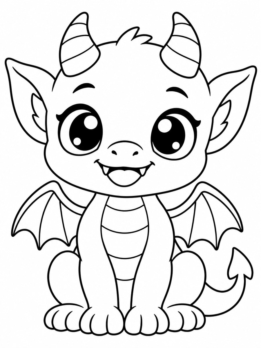 Coloriage gargouille kawaii