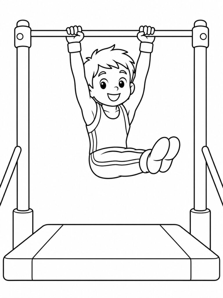 Gymnastique barre fixe Coloriage gymnastique barre fixe