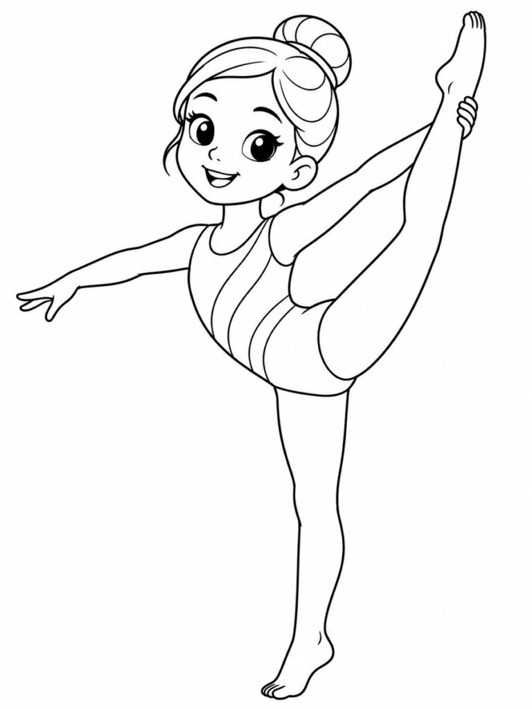 Gymnastique fille Coloriage gymnastique fille
