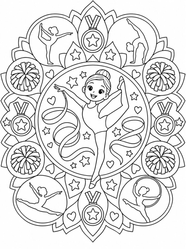 Gymnastique mandala Coloriage gymnastique mandala