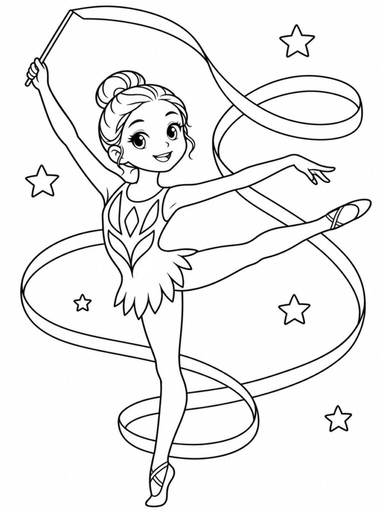 Gymnastique rythmique Coloriage gymnastique rythmique