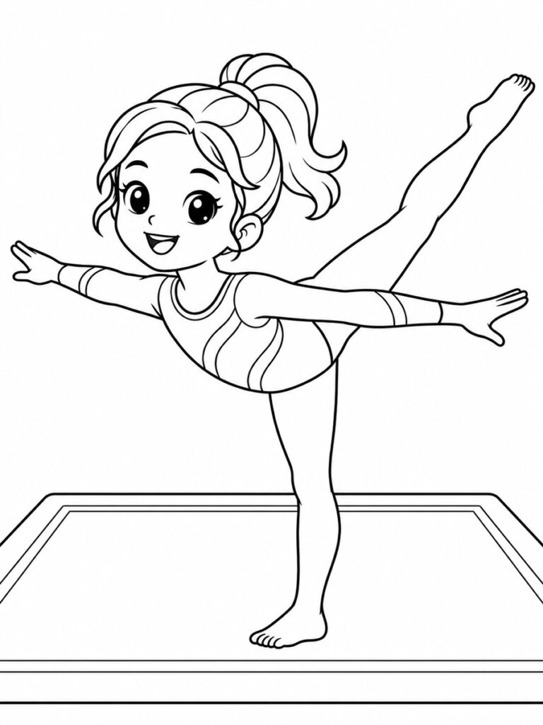 Coloriage gymnastique sol