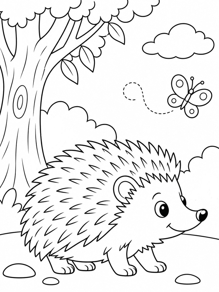 Coloriage hérisson de profil