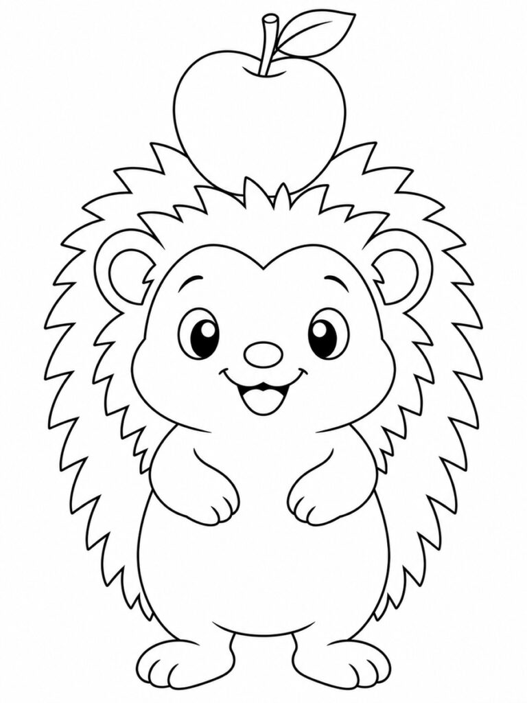 Coloriage hérisson debout