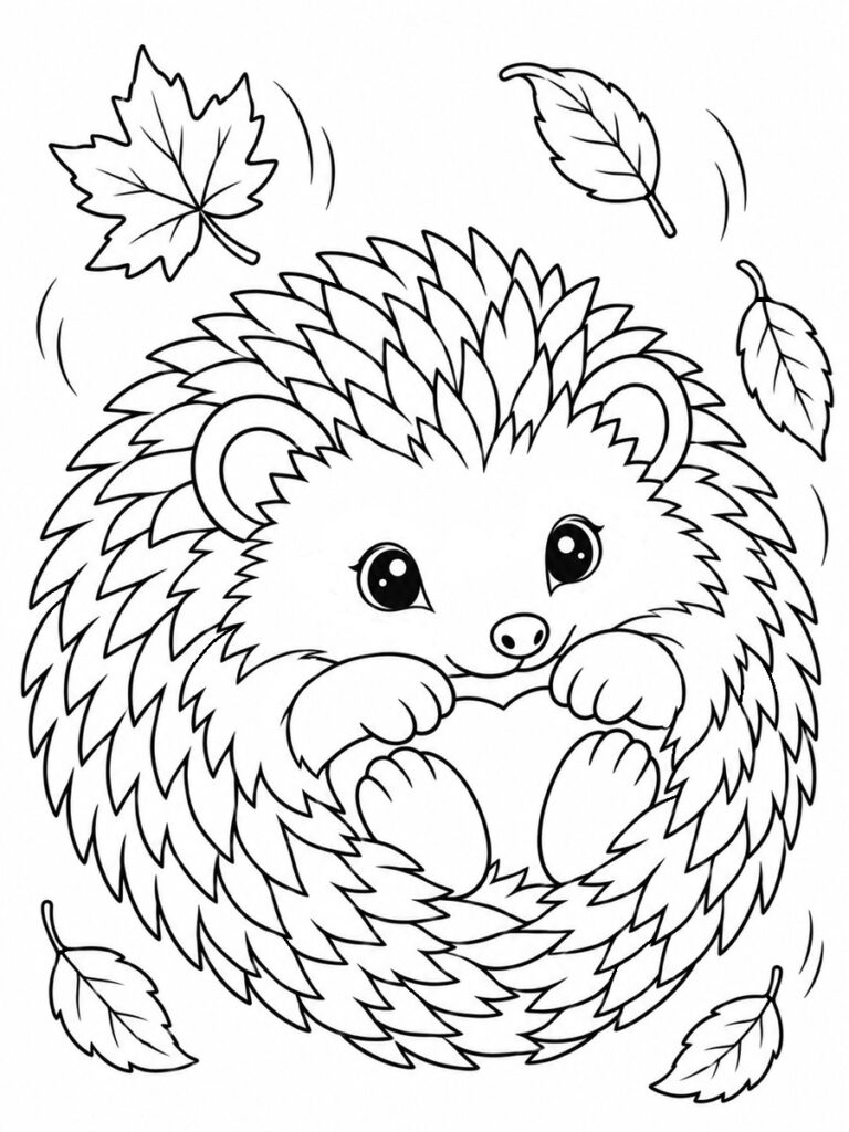 Hérisson en boule Coloriage hérisson en boule