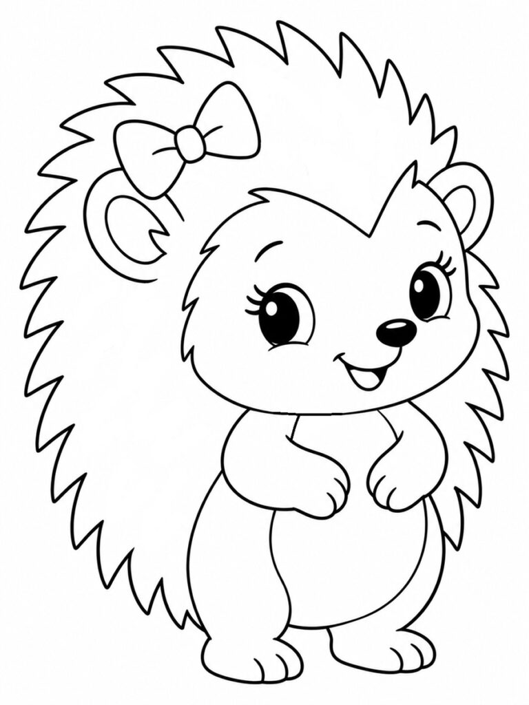 Coloriage hérisson fille