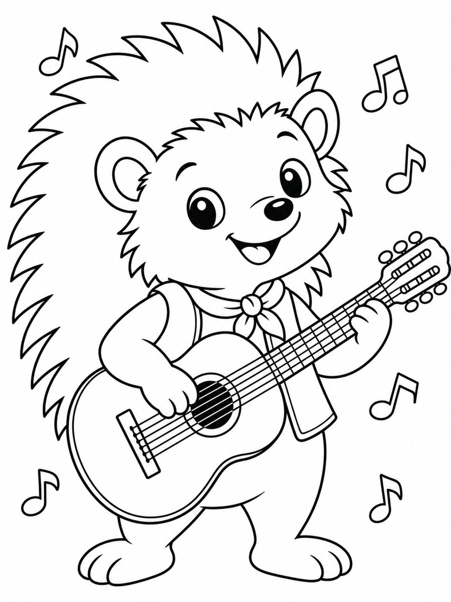 Coloriage hérisson gitan