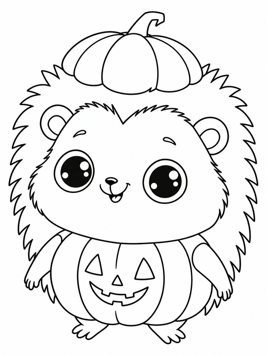 Coloriage hérisson Halloween