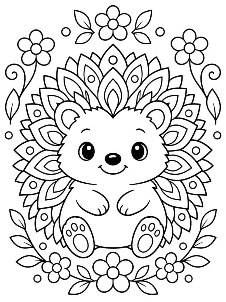 Hérisson mandala Coloriage hérisson mandala