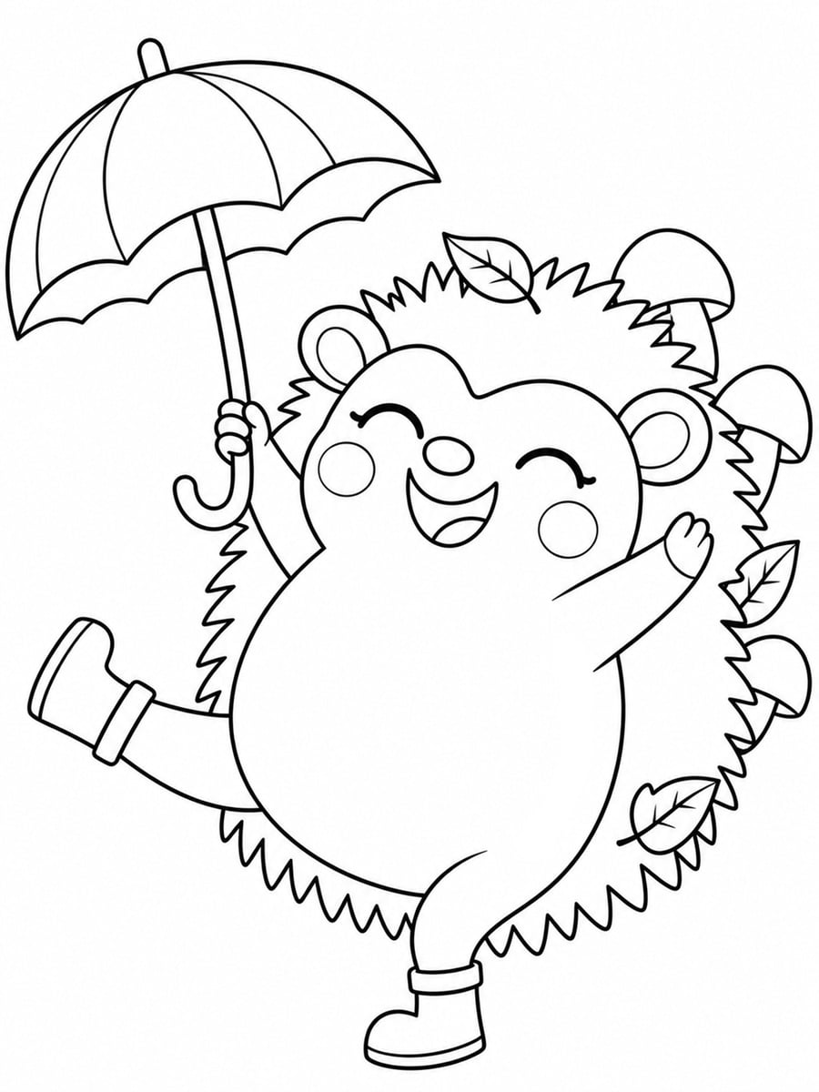 Coloriage hérisson rigolo