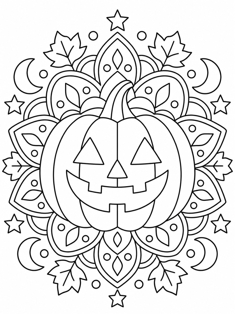 Coloriage Jack-o'-lantern mandala