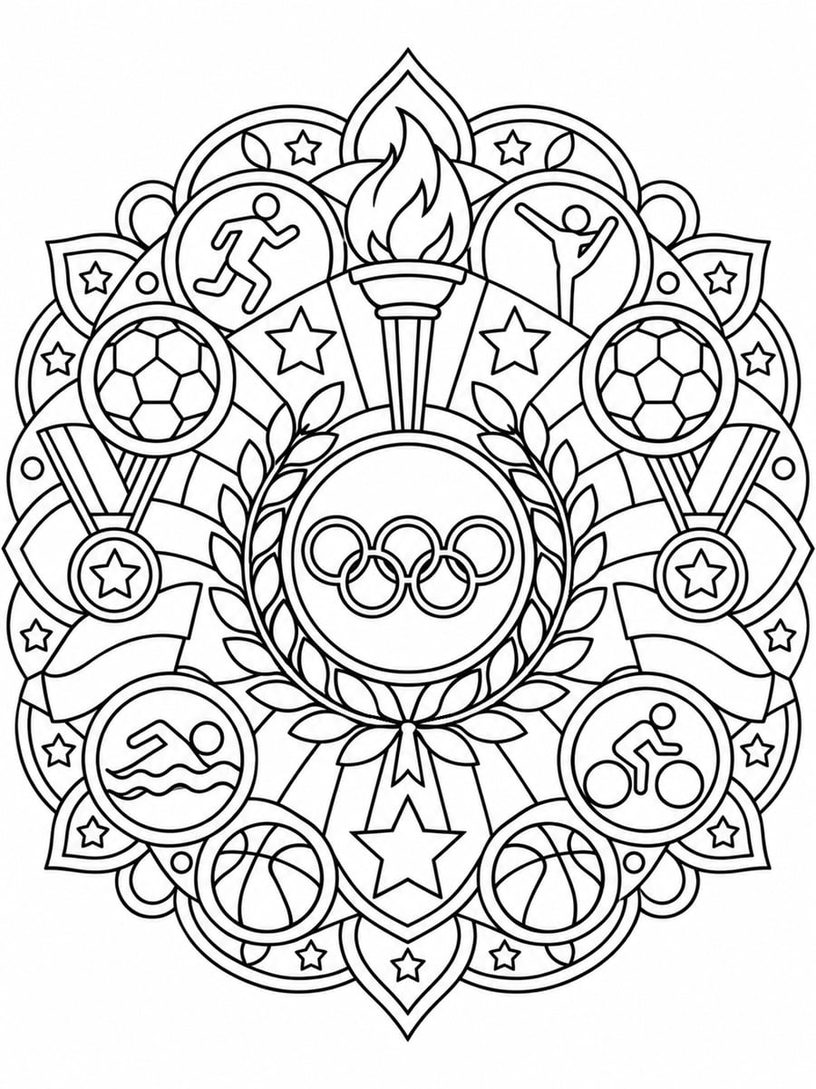 Coloriage Jeux olympiques mandala
