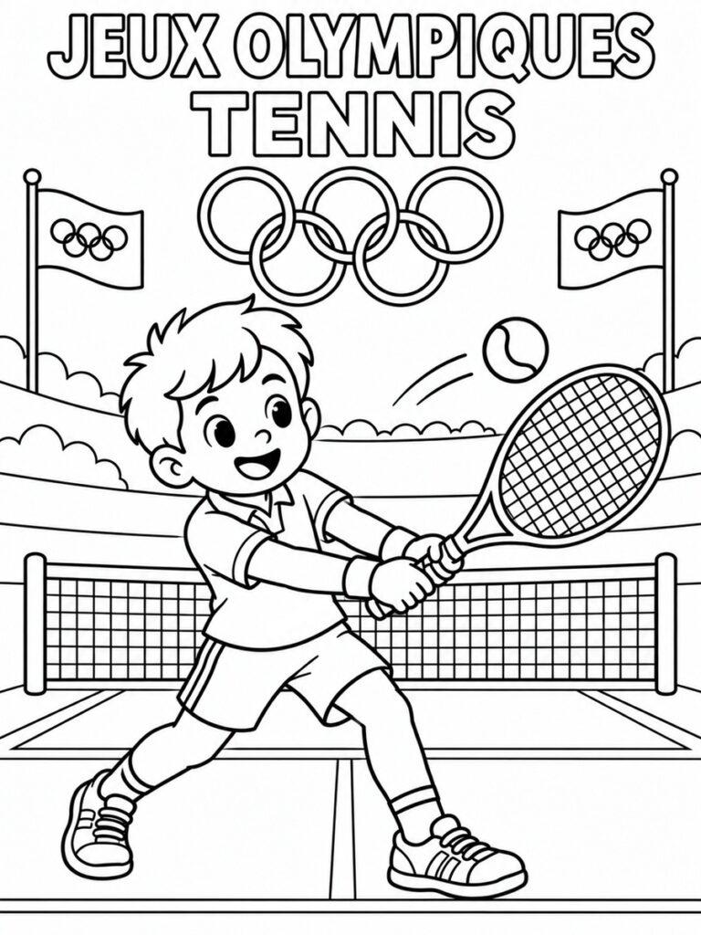 Coloriage Jeux olympiques tennis