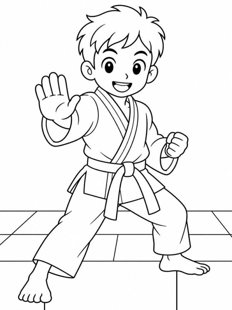 Ju-jitsu Coloriage sport de combat