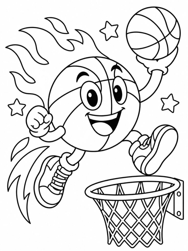 Coloriage logo de basket-ball