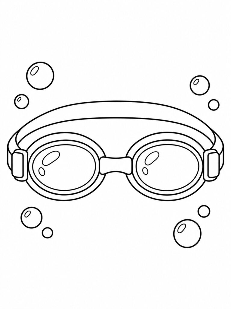 Lunettes de natation Coloriage lunettes de piscine